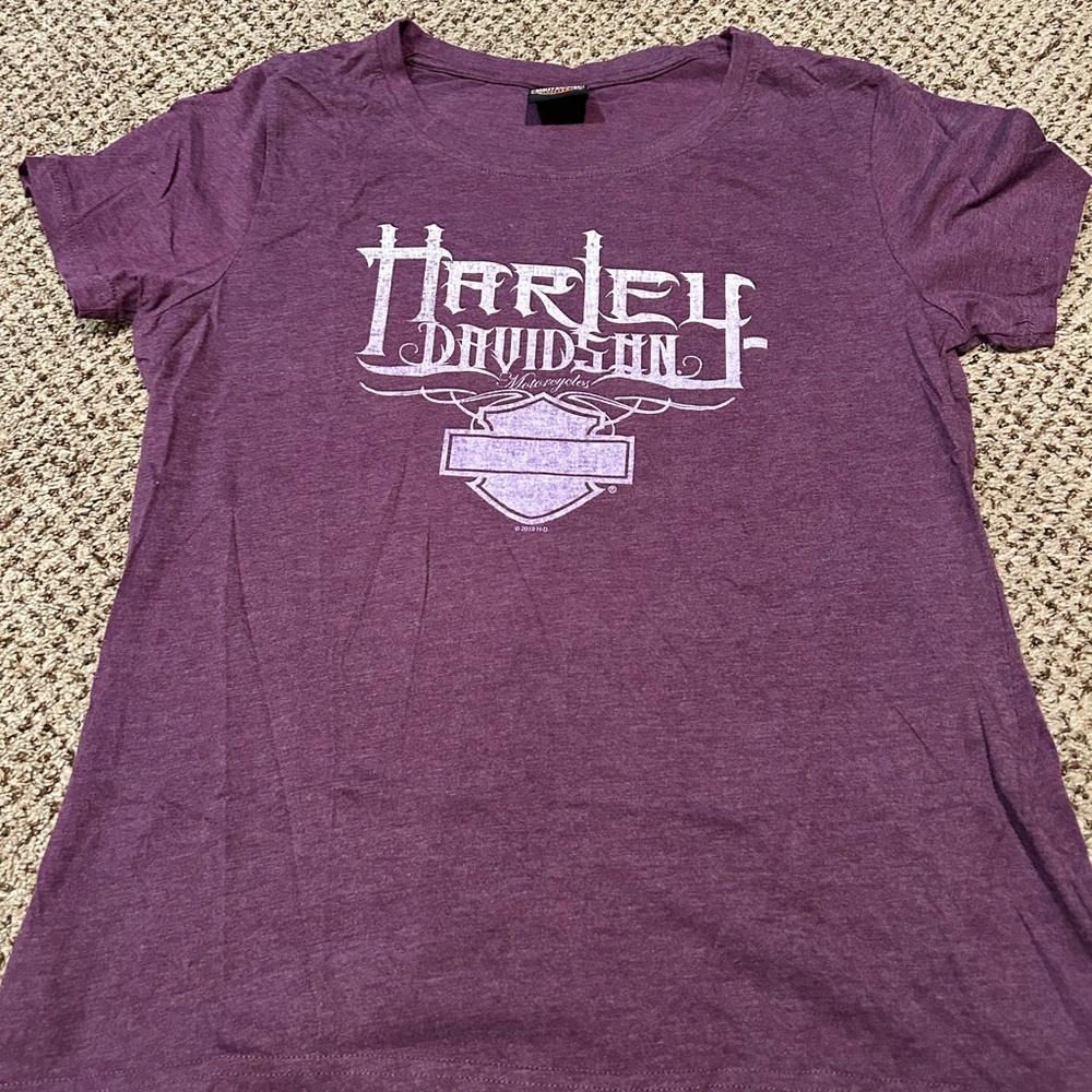 Harley-Davidson Violet Tee with White Print
